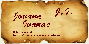 Jovana Ivanac vizit kartica